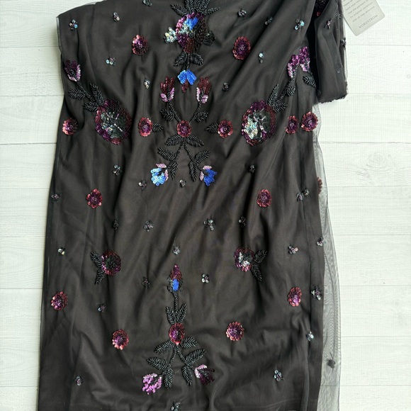 NWT NORDSTROM JS COLLECTIONS Beaded Blouson Gown Black Size 6 - Picture 10 of 13